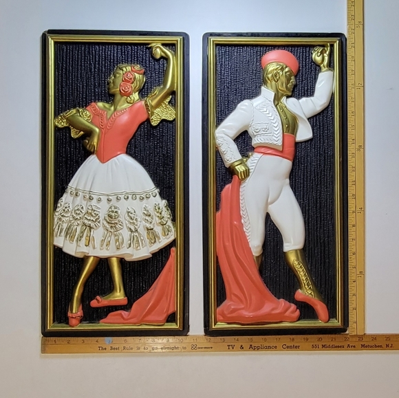 💃1965 Miller Studio 💃3D Flamenco Dancers💃 Wall Hangings💃 - Picture 2 of 8